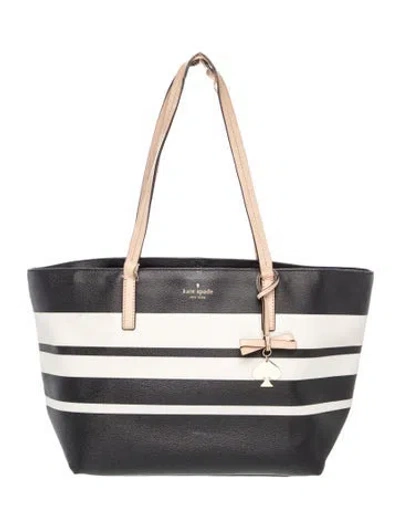 Pre-owned Kate Spade Leather Tote In Black/white
