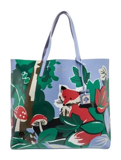 Pre-owned Kate Spade Leather Tote In Blue