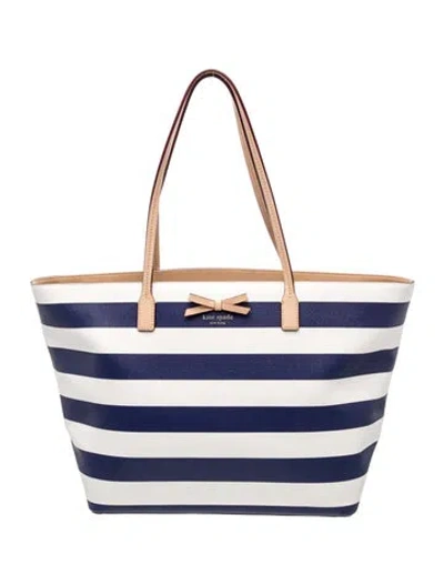 Pre-owned Kate Spade Leather Tote In Blue