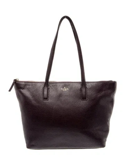 Pre-owned Kate Spade Leather Tote In Burgundy