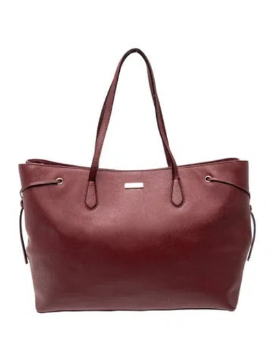 Pre-owned Kate Spade Leather Tote In Burgundy