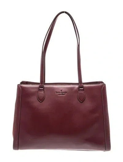 Pre-owned Kate Spade Leather Tote In Burgundy