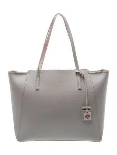 Pre-owned Kate Spade Leather Tote In Gray