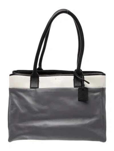 Pre-owned Kate Spade Leather Tote In Gray