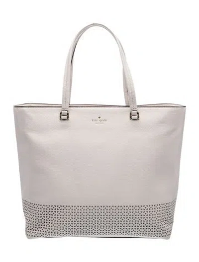 Pre-owned Kate Spade Leather Tote In Gray
