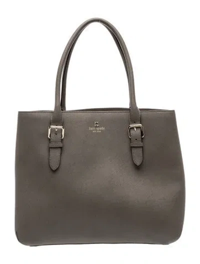 Pre-owned Kate Spade Leather Tote In Gray