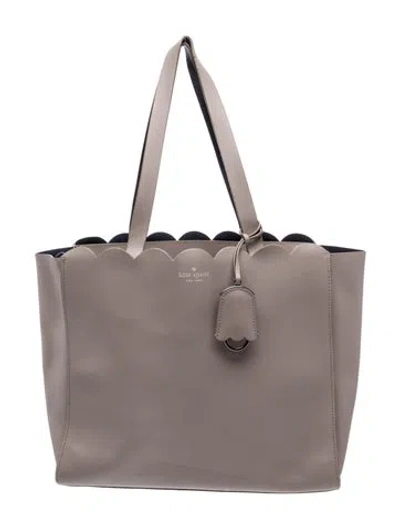 Pre-owned Kate Spade Leather Tote In Gray