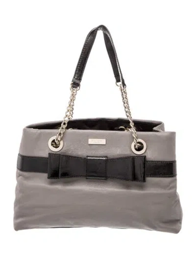 Pre-owned Kate Spade Leather Tote In Gray