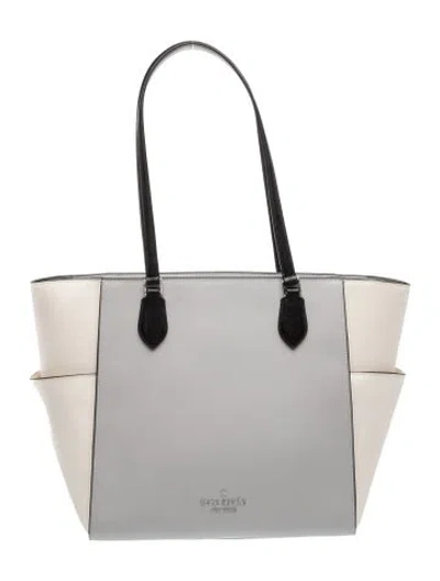 Pre-owned Kate Spade Leather Tote In Gray