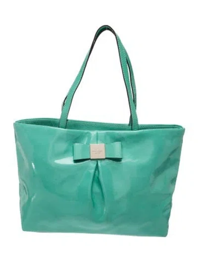Pre-owned Kate Spade Leather Tote In Green