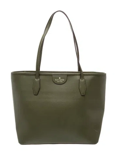 Pre-owned Kate Spade Leather Tote In Green