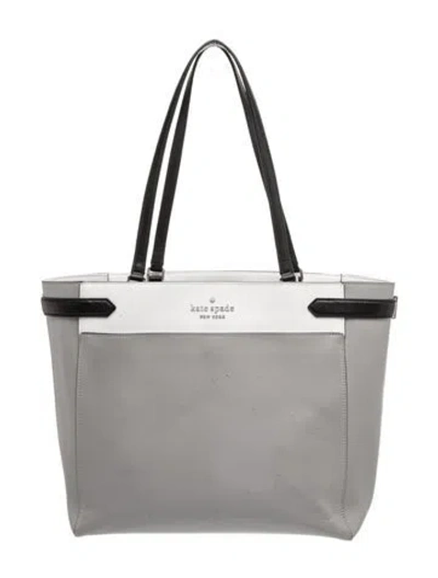 Pre-owned Kate Spade Leather Tote In Grey