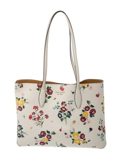 Pre-owned Kate Spade Leather Tote In Neutral