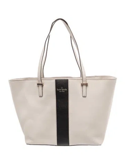 Pre-owned Kate Spade Leather Tote In Neutral