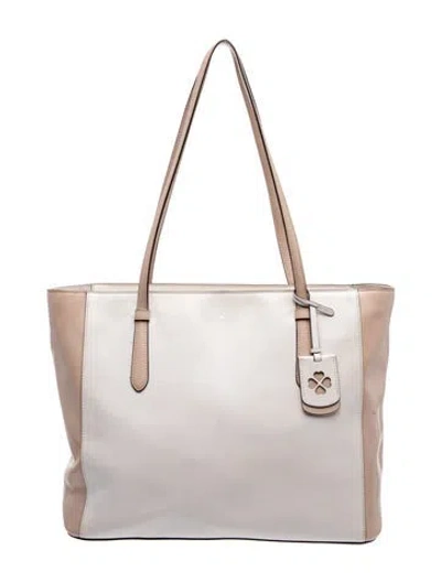 Pre-owned Kate Spade Leather Tote In Neutral