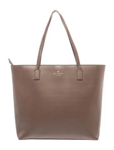 Pre-owned Kate Spade Leather Tote In Neutral