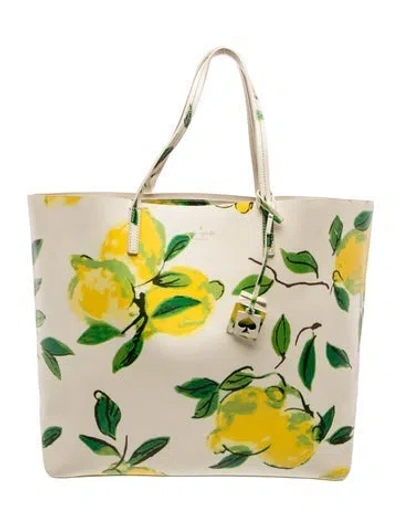 Pre-owned Kate Spade Leather Tote In Neutral