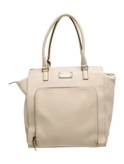 Pre-owned Kate Spade Leather Tote In Neutrals