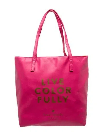 Pre-owned Kate Spade Leather Tote In Pink