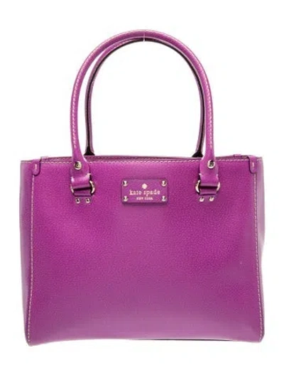 Pre-owned Kate Spade Leather Tote In Purple
