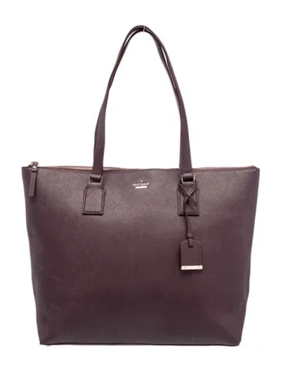 Pre-owned Kate Spade Leather Tote In Purple