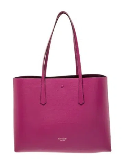 Pre-owned Kate Spade Leather Tote In Purple
