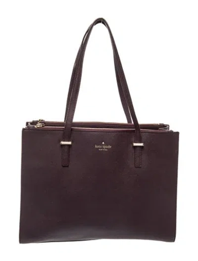Pre-owned Kate Spade Leather Tote In Purple