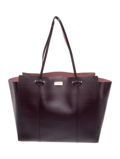 Pre-owned Kate Spade Leather Tote In Purple