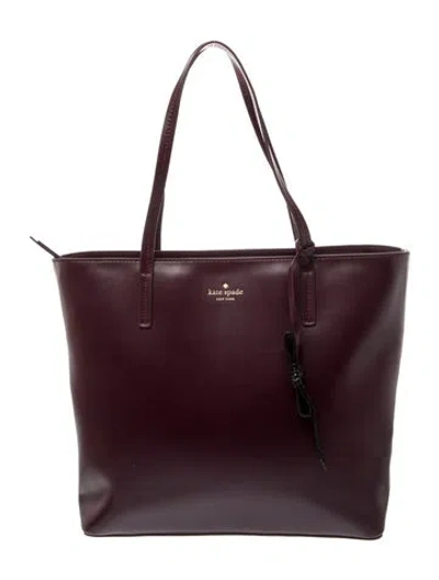 Pre-owned Kate Spade Leather Tote In Purple