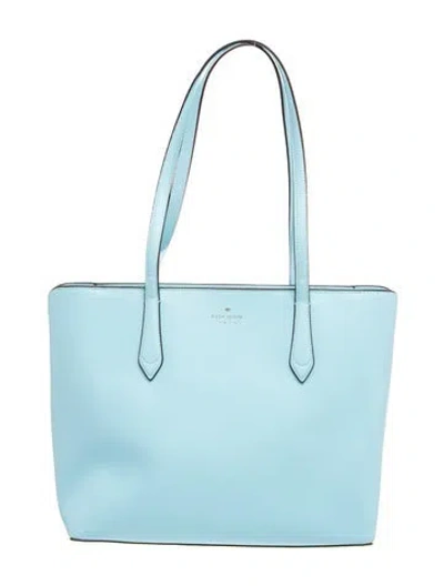 Pre-owned Kate Spade Leather Tote W/ Tags In Blue