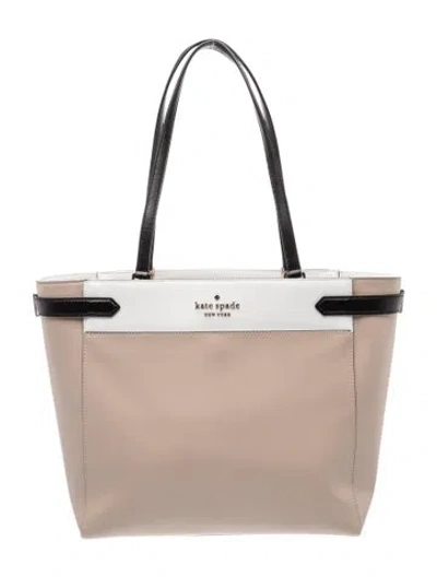 Pre-owned Kate Spade Leather Tote W/ Tags In Neutral