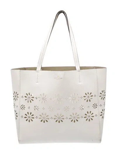 Pre-owned Kate Spade Leather Tote In White