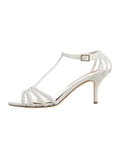 Pre-owned Kate Spade Leather T-strap Pumps In White