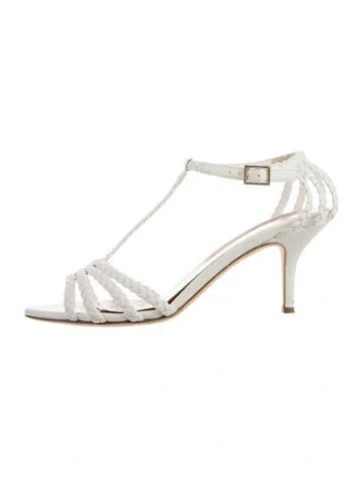 Pre-owned Kate Spade Leather T-strap Pumps In White