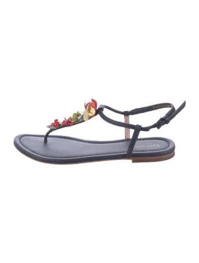 Pre-owned Kate Spade Leather T-strap Sandals In Blue