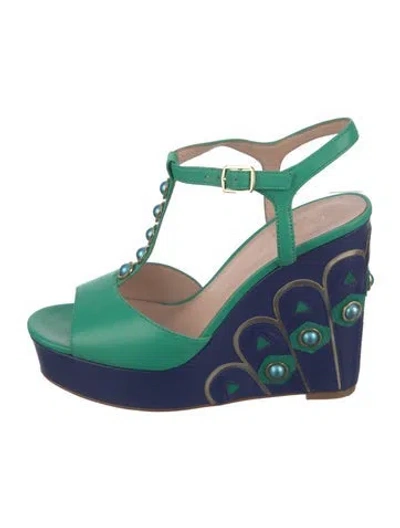 Pre-owned Kate Spade Leather T-strap Sandals In Multi