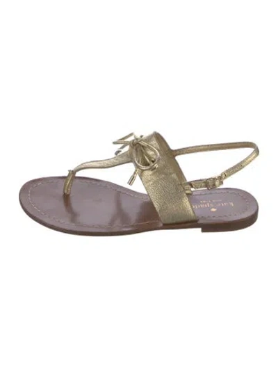 Pre-owned Kate Spade Leather T-strap Sandals In Purple