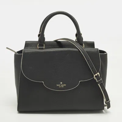 Pre-owned Kate Spade Leewood Place Makayla Black Leather Satchel