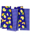 KATE SPADE LEMON PARTY AND SPRING GINGHAM KITCHEN TOWEL 4-PACK