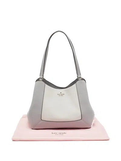Pre-owned Kate Spade Lena Leather Shoulder Bag In Gray