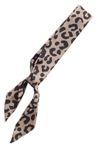 Kate Spade Leopard Skinny Silk Scarf In Neutral