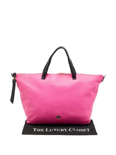 Pre-owned Kate Spade Leroy Street Linsley Leather Tote Bag In Pink