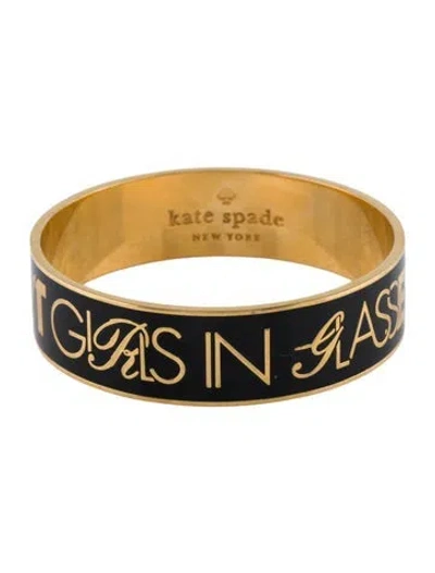 Pre-owned Kate Spade Let"s Go Steady Bangle Braclet, 8" In Black