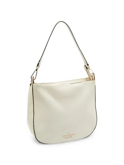 Pre-owned Kate Spade Lexy Pebbled Shoulder Bag In White