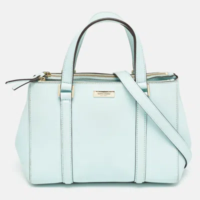 Pre-owned Kate Spade Light Blue Leather Small Newberry Lane Loden Top Handle Bag
