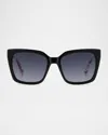 Kate Spade New York Lilah 55mm Gradient Square Sunglasses In Black Pink Havana