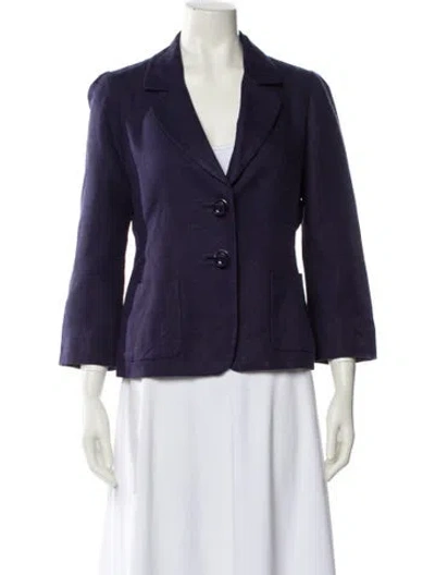 Pre-owned Kate Spade Linen Blazer In Blue