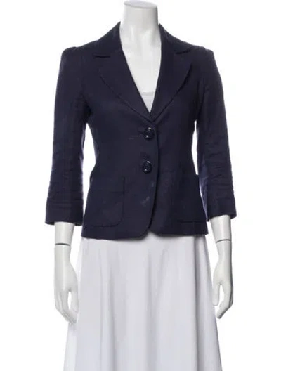 Pre-owned Kate Spade Linen Blazer In Blue