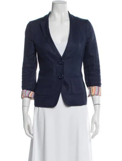 Pre-owned Kate Spade Linen Blazer In Blue