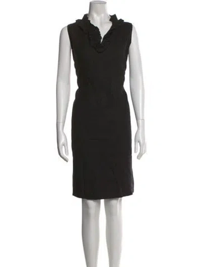 Pre-owned Kate Spade Linen Knee-length Dress In Black